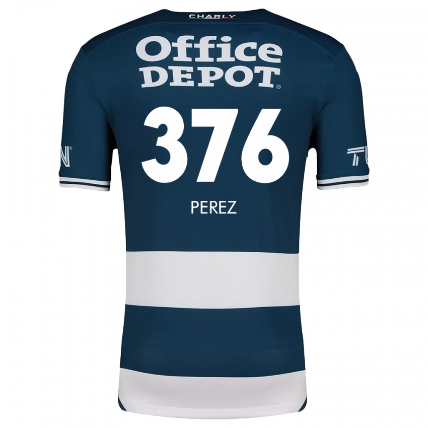 Niño Camiseta Abraham Pérez #376 Azul Blanco 1ª Equipación 2024/25 La Camisa Perú