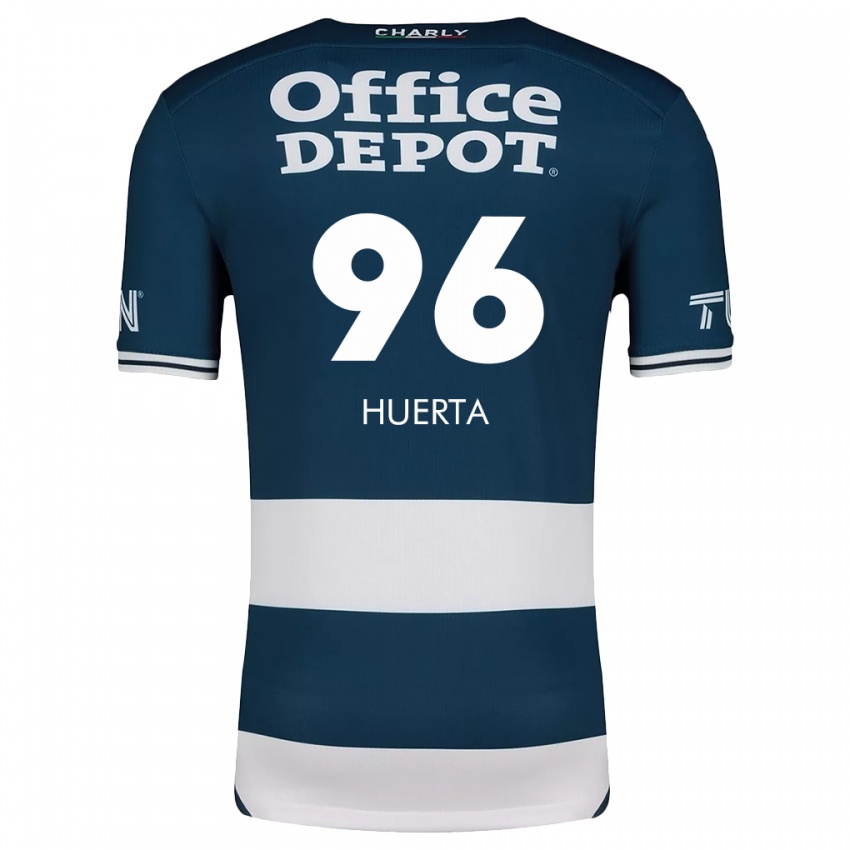 Niño Camiseta Edwin Huerta #96 Azul Blanco 1ª Equipación 2024/25 La Camisa Perú