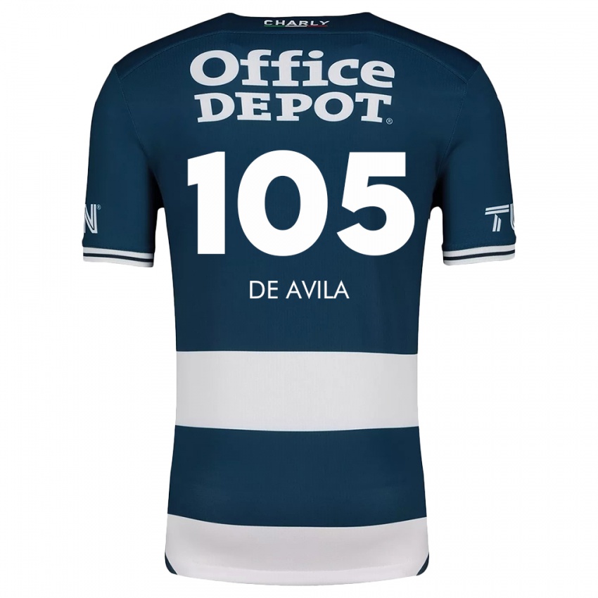 Niño Camiseta José De Ávila #105 Azul Blanco 1ª Equipación 2024/25 La Camisa Perú