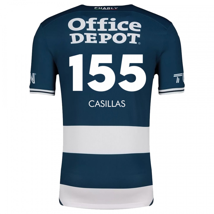 Niño Camiseta Johan Casillas #155 Azul Blanco 1ª Equipación 2024/25 La Camisa Perú