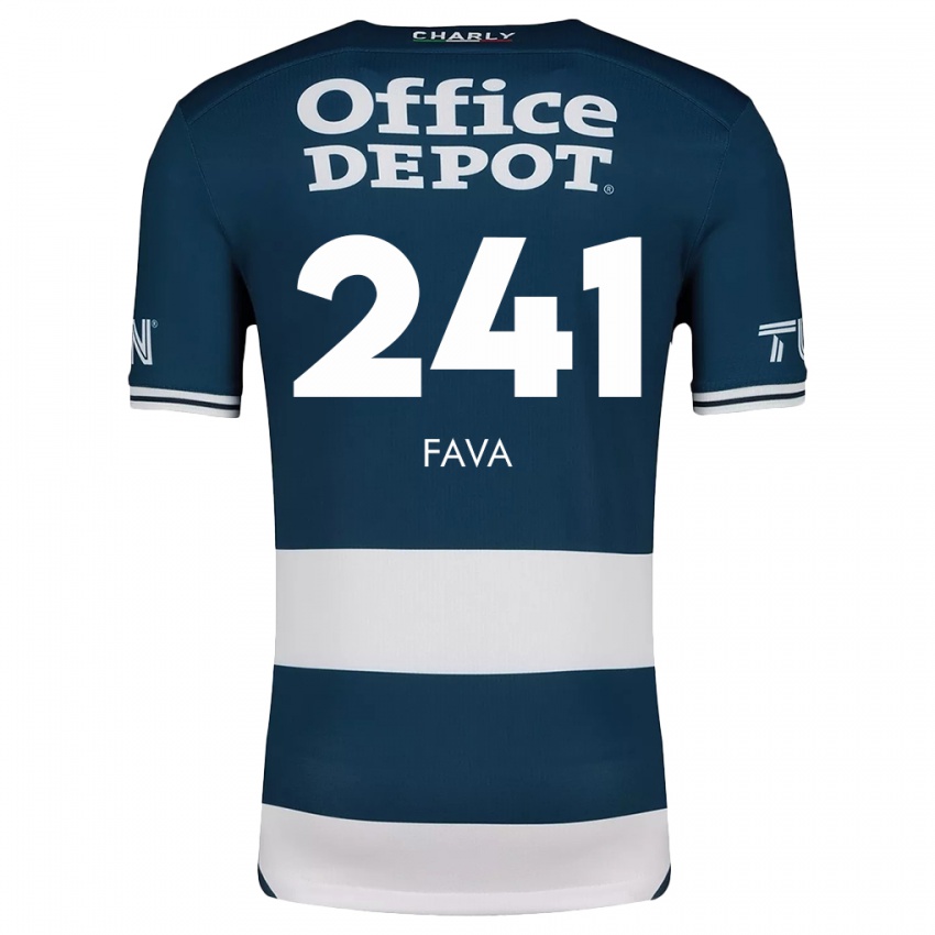 Niño Camiseta Marco Fava #241 Azul Blanco 1ª Equipación 2024/25 La Camisa Perú