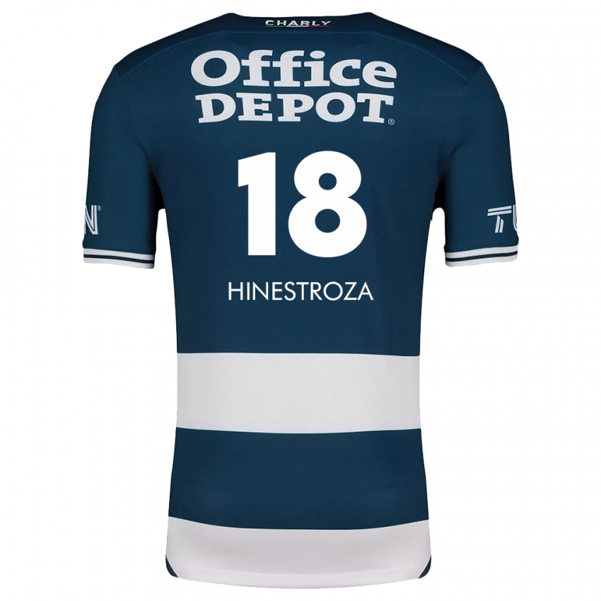 Niño Camiseta Marino Hinestroza #18 Azul Blanco 1ª Equipación 2024/25 La Camisa Perú