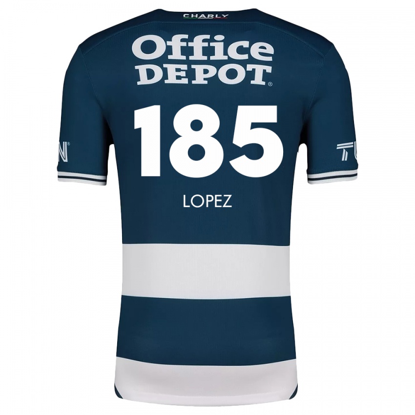 Niño Camiseta René López #185 Azul Blanco 1ª Equipación 2024/25 La Camisa Perú