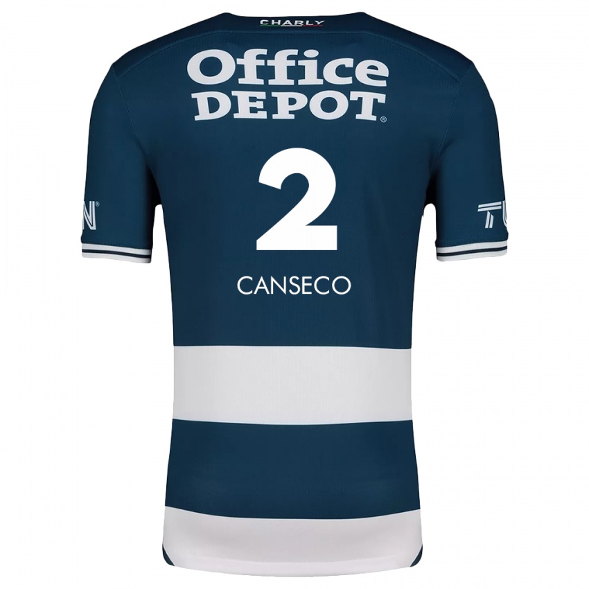 Niño Camiseta Fernanda Canseco #2 Azul Blanco 1ª Equipación 2024/25 La Camisa Perú