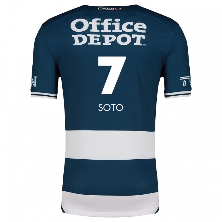 Niño Camiseta Alice Soto #7 Azul Blanco 1ª Equipación 2024/25 La Camisa Perú