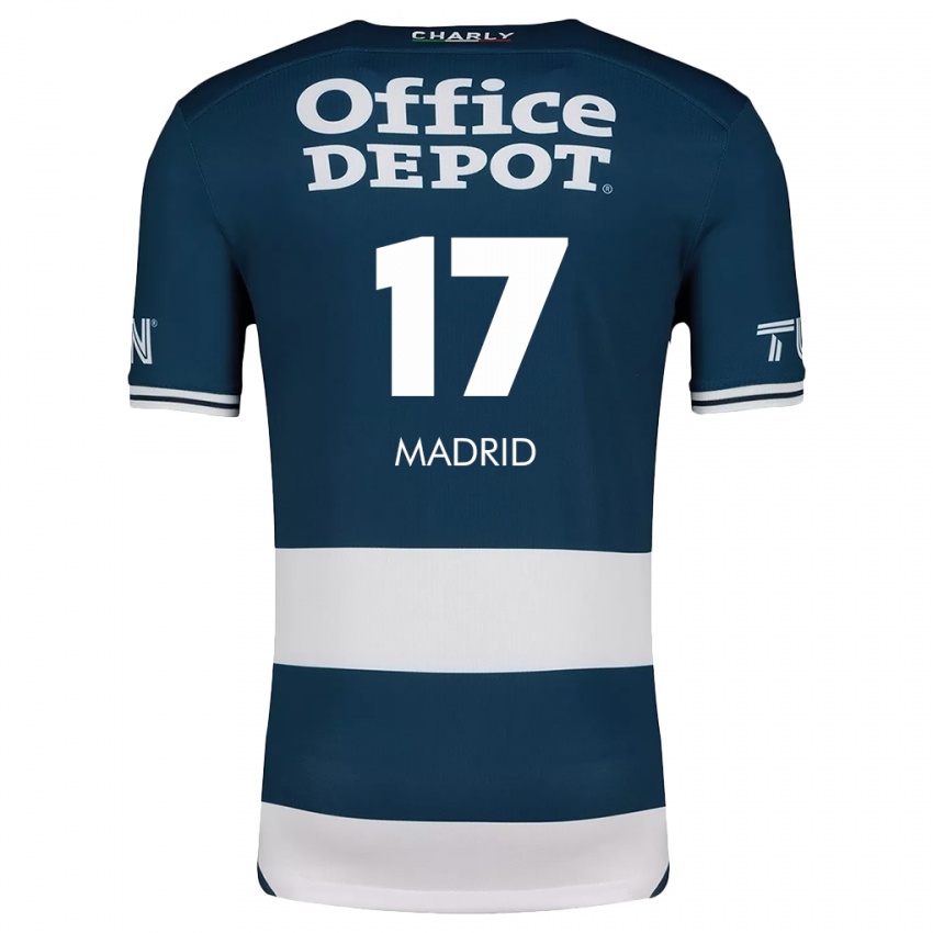 Niño Camiseta Yanín Madrid #17 Azul Blanco 1ª Equipación 2024/25 La Camisa Perú