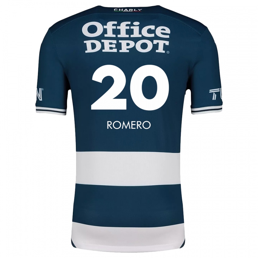 Niño Camiseta Tamara Romero #20 Azul Blanco 1ª Equipación 2024/25 La Camisa Perú