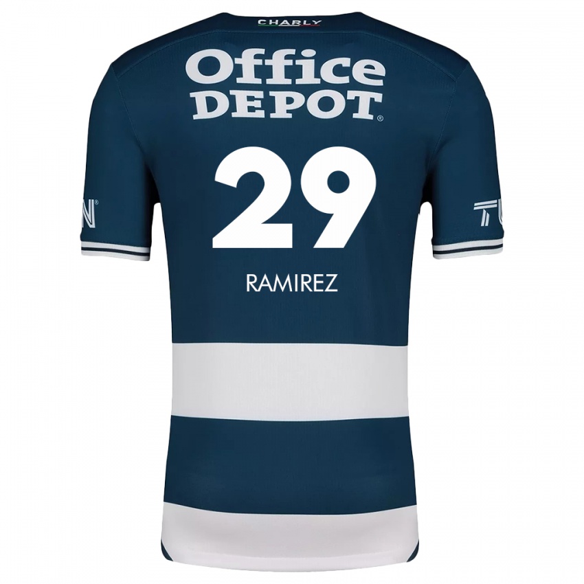 Niño Camiseta Elliana Ramirez #29 Azul Blanco 1ª Equipación 2024/25 La Camisa Perú