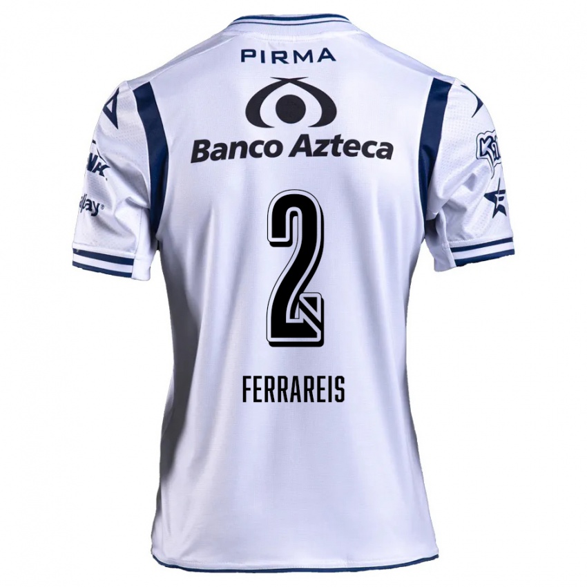 Niño Camiseta Gustavo Ferrareis #2 Blanco Azul Marino 1ª Equipación 2024/25 La Camisa Perú