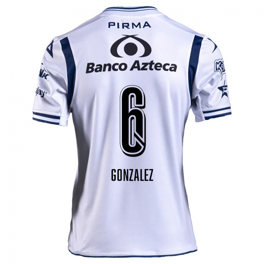 Niño Camiseta Pablo González #6 Blanco Azul Marino 1ª Equipación 2024/25 La Camisa Perú