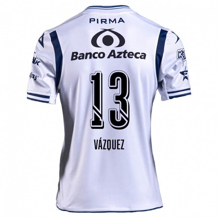 Niño Camiseta Ivo Vázquez #13 Blanco Azul Marino 1ª Equipación 2024/25 La Camisa Perú