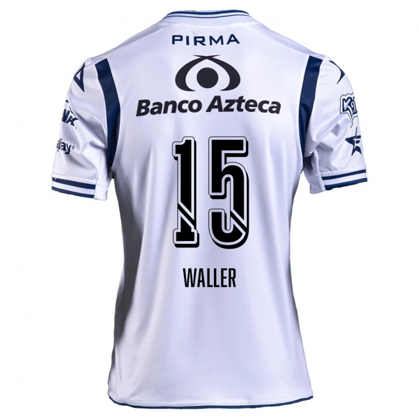 Niño Camiseta Facundo Waller #15 Blanco Azul Marino 1ª Equipación 2024/25 La Camisa Perú