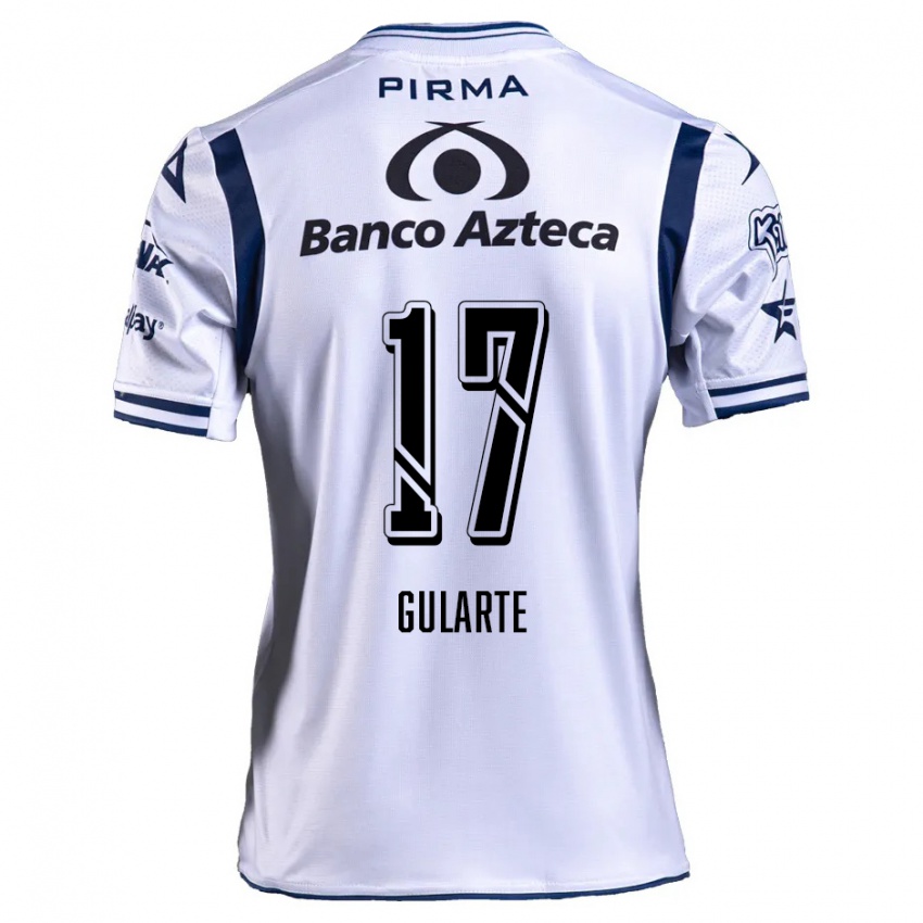 Niño Camiseta Emanuel Gularte #17 Blanco Azul Marino 1ª Equipación 2024/25 La Camisa Perú