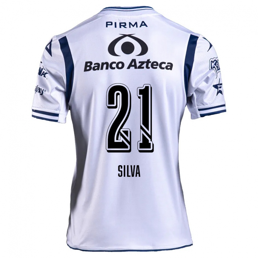 Niño Camiseta Gastón Silva #21 Blanco Azul Marino 1ª Equipación 2024/25 La Camisa Perú