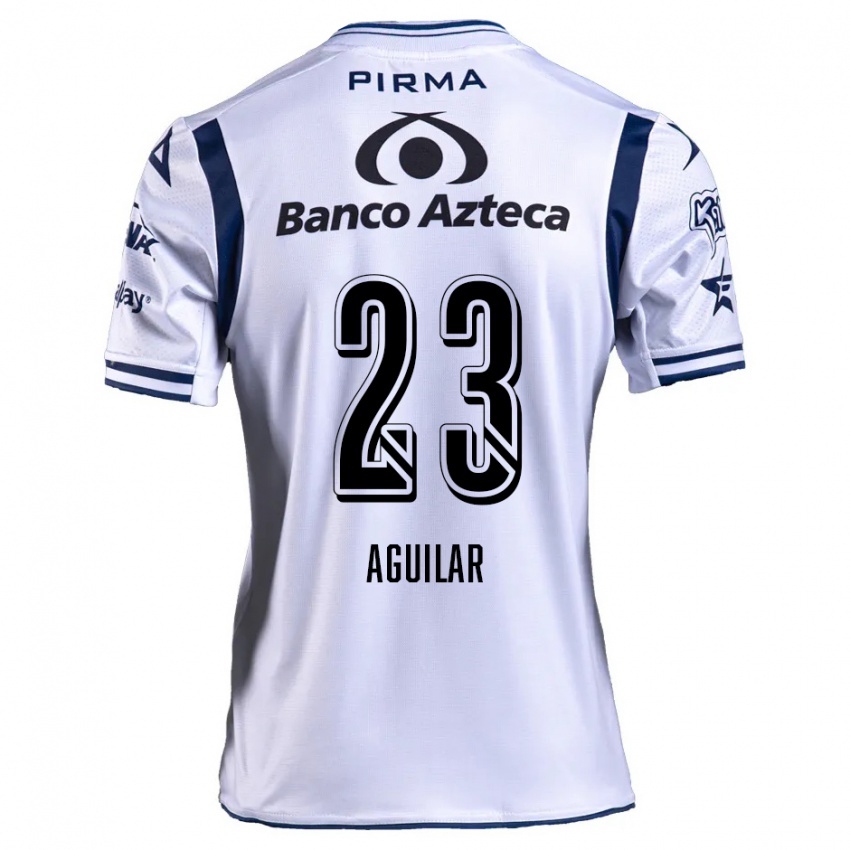 Niño Camiseta Daniel Aguilar #23 Blanco Azul Marino 1ª Equipación 2024/25 La Camisa Perú