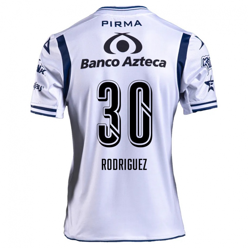 Niño Camiseta Jesús Rodríguez #30 Blanco Azul Marino 1ª Equipación 2024/25 La Camisa Perú