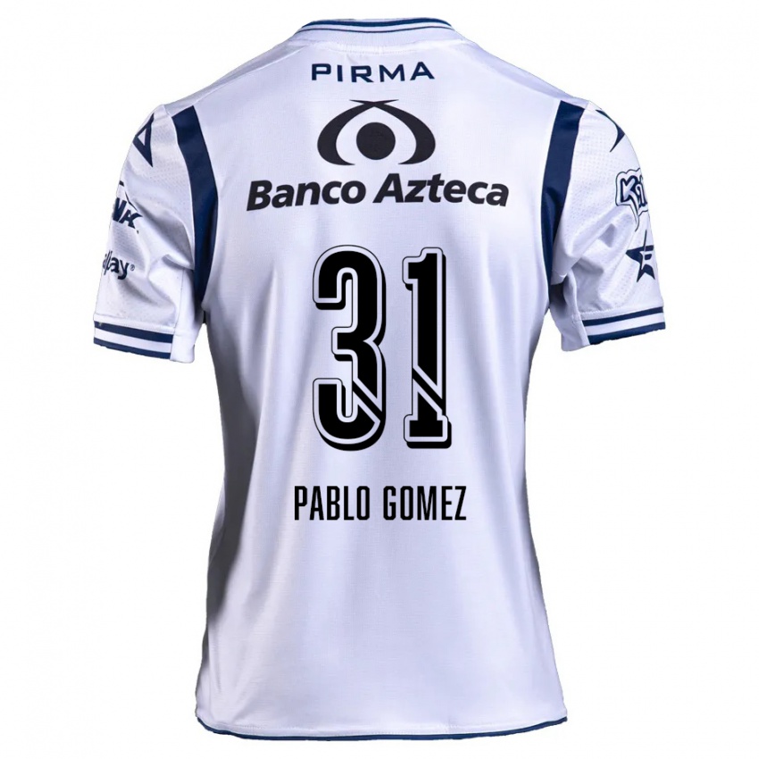 Niño Camiseta Juan Pablo Gómez #31 Blanco Azul Marino 1ª Equipación 2024/25 La Camisa Perú