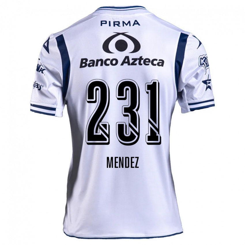 Niño Camiseta Alejandro Méndez #231 Blanco Azul Marino 1ª Equipación 2024/25 La Camisa Perú