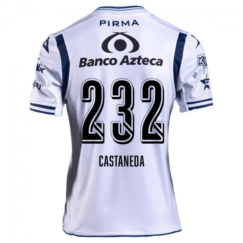 Niño Camiseta Ángel Castañeda #232 Blanco Azul Marino 1ª Equipación 2024/25 La Camisa Perú