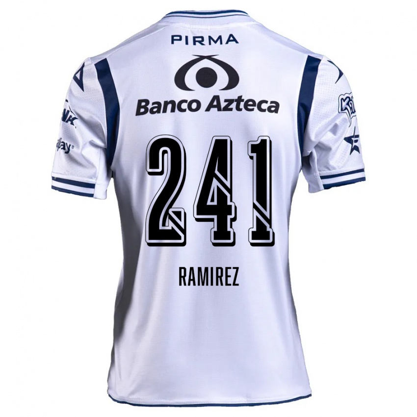 Niño Camiseta Eduardo Ramírez #241 Blanco Azul Marino 1ª Equipación 2024/25 La Camisa Perú