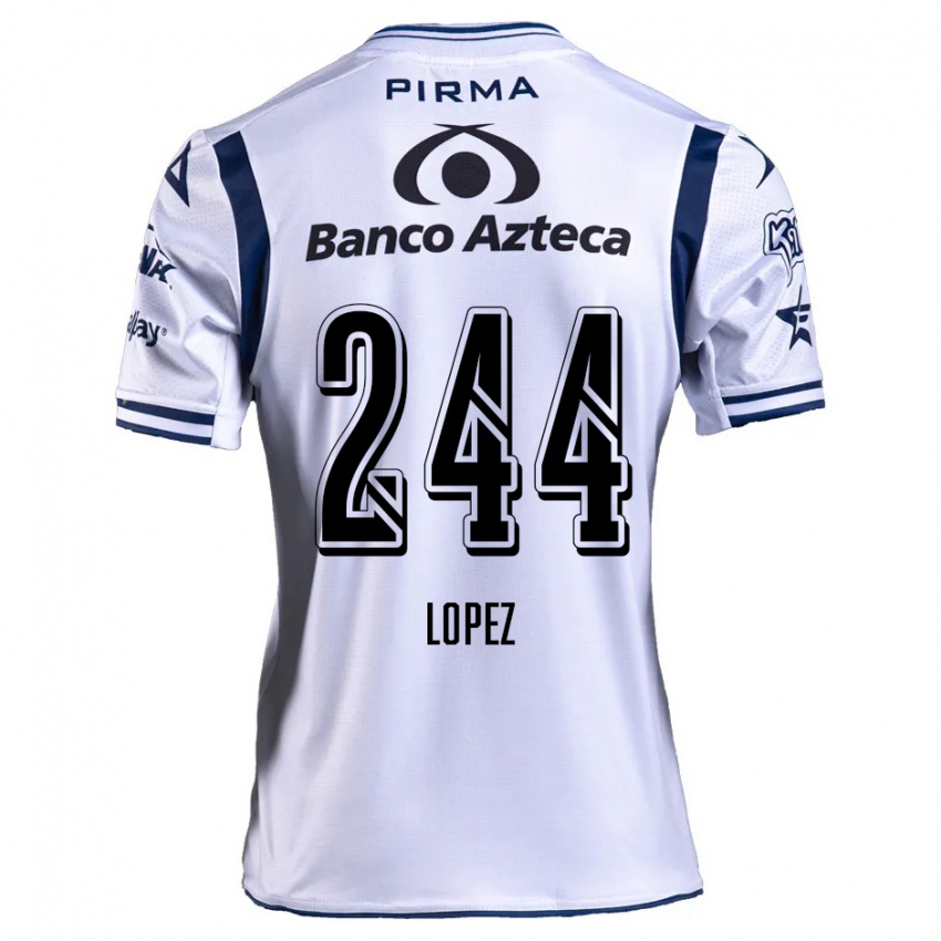 Niño Camiseta Daniel López #244 Blanco Azul Marino 1ª Equipación 2024/25 La Camisa Perú