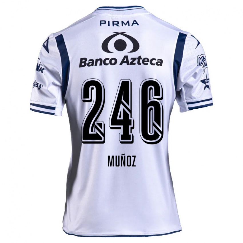 Niño Camiseta Zamier Muñoz #246 Blanco Azul Marino 1ª Equipación 2024/25 La Camisa Perú