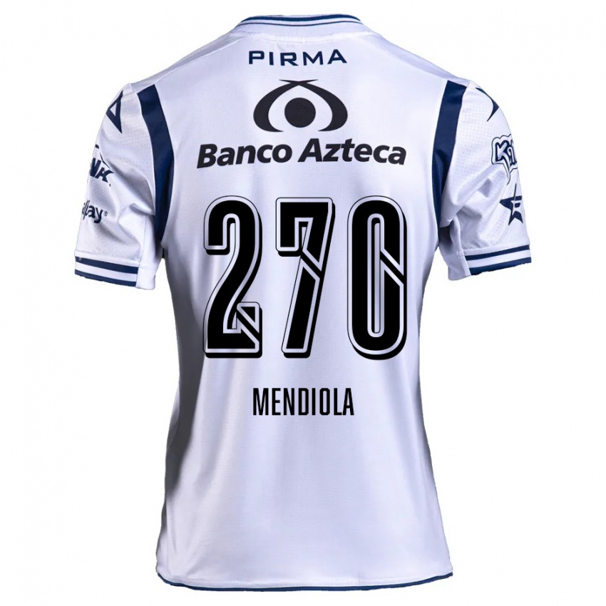 Niño Camiseta Carlos Mendiola #270 Blanco Azul Marino 1ª Equipación 2024/25 La Camisa Perú