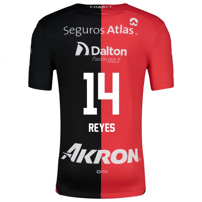 Niño Camiseta Luis Reyes #14 Negro Rojo 1ª Equipación 2024/25 La Camisa Perú