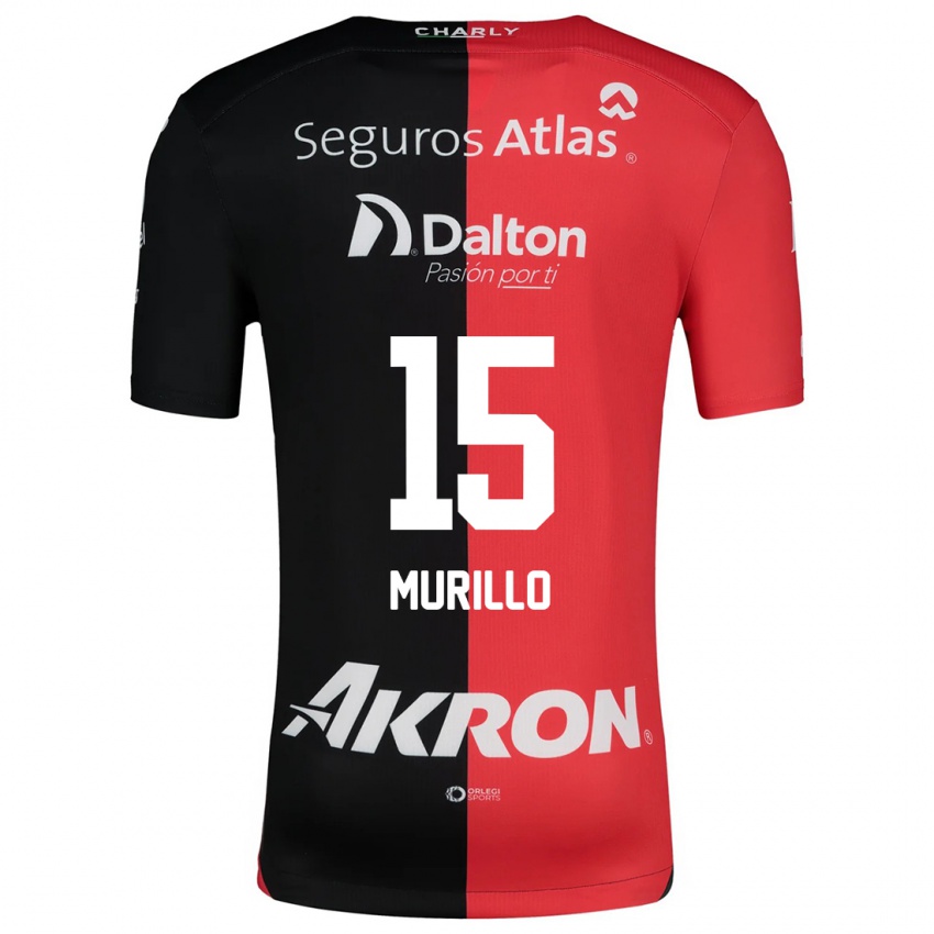 Niño Camiseta Jhon Murillo #15 Negro Rojo 1ª Equipación 2024/25 La Camisa Perú