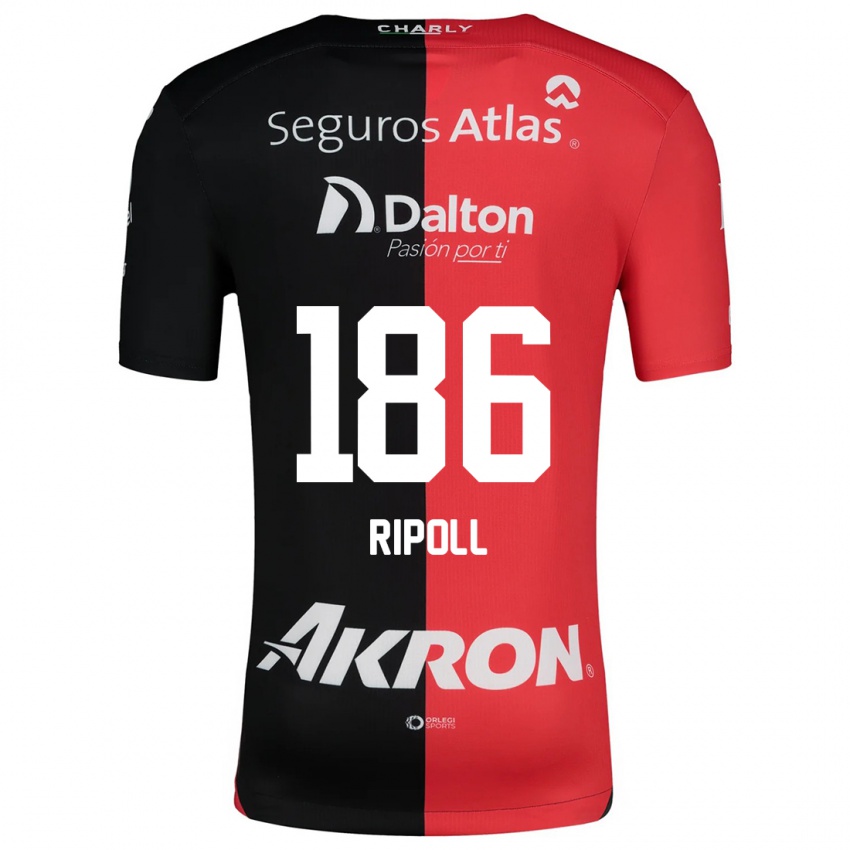 Niño Camiseta Alonso Ripoll #186 Negro Rojo 1ª Equipación 2024/25 La Camisa Perú