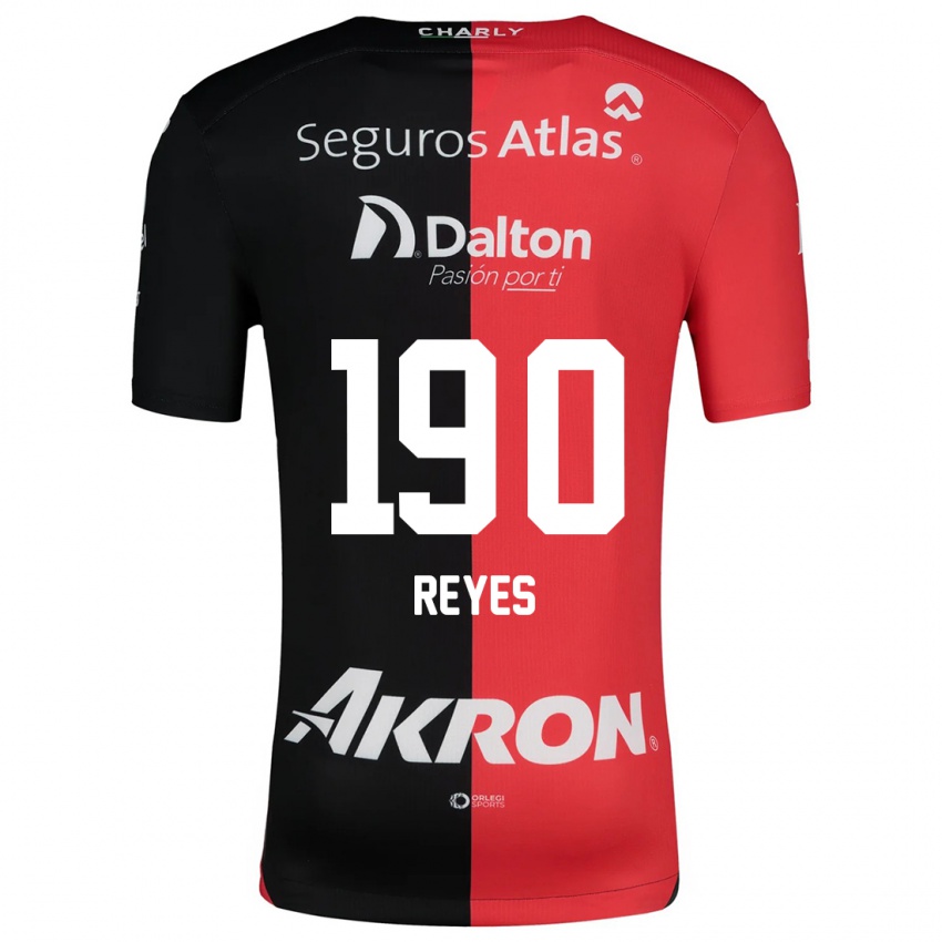 Niño Camiseta Óscar Reyes #190 Negro Rojo 1ª Equipación 2024/25 La Camisa Perú