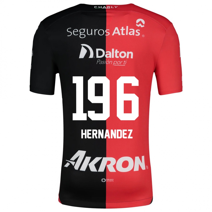 Niño Camiseta Miguel Hernández #196 Negro Rojo 1ª Equipación 2024/25 La Camisa Perú