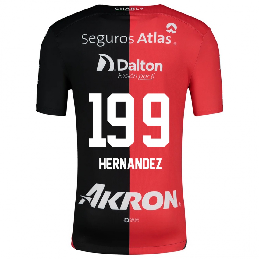 Niño Camiseta Sergio Hernández #199 Negro Rojo 1ª Equipación 2024/25 La Camisa Perú