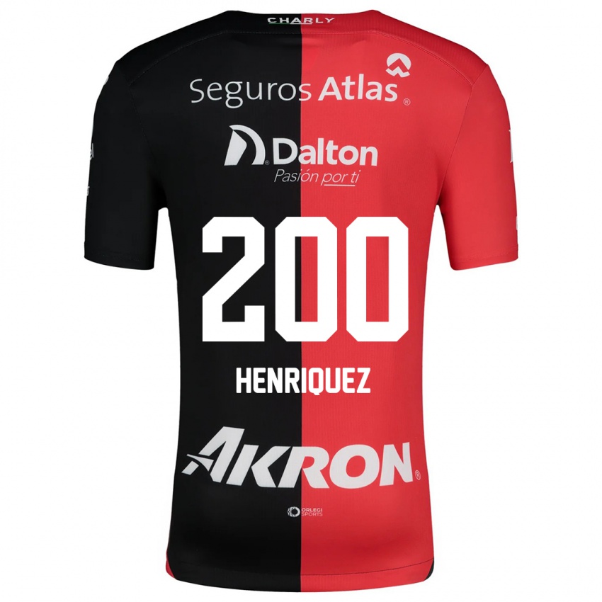 Niño Camiseta Carlos Henríquez #200 Negro Rojo 1ª Equipación 2024/25 La Camisa Perú