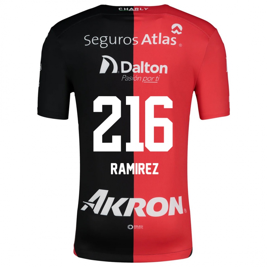 Niño Camiseta Paulo Ramírez #216 Negro Rojo 1ª Equipación 2024/25 La Camisa Perú