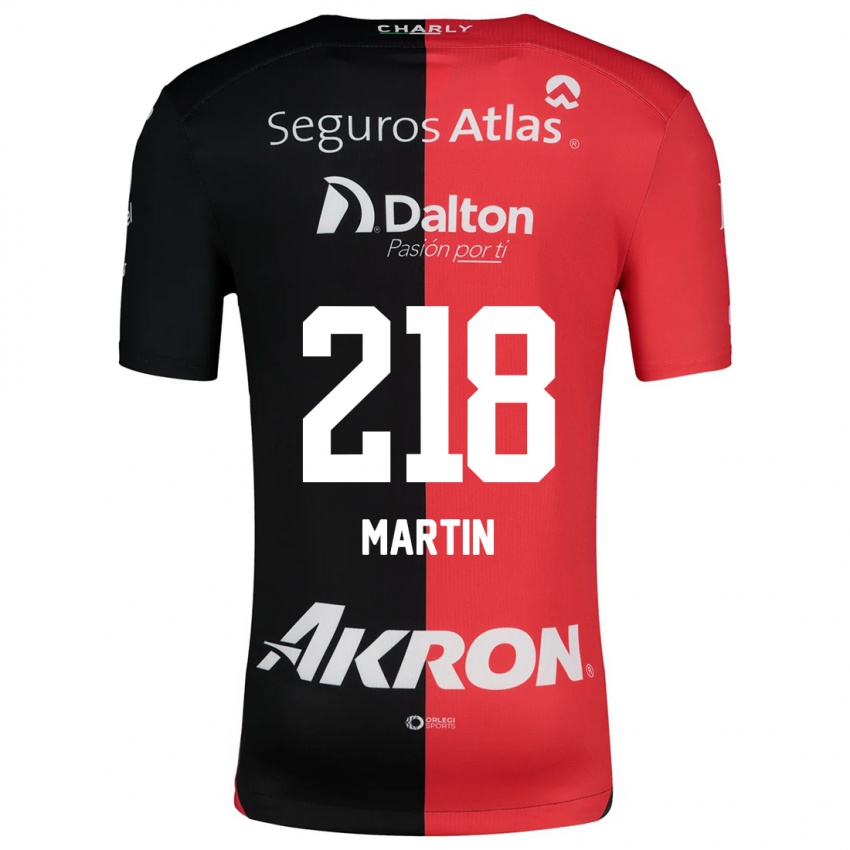 Niño Camiseta Jorge San Martín #218 Negro Rojo 1ª Equipación 2024/25 La Camisa Perú