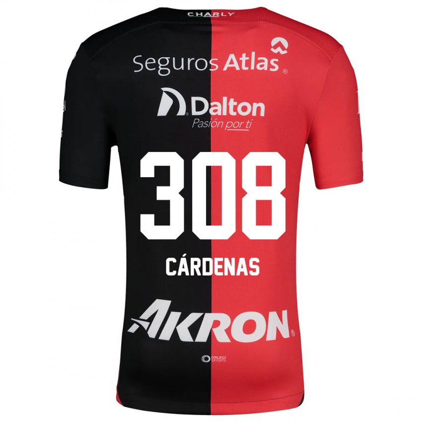 Niño Camiseta Rodrigo Cárdenas #308 Negro Rojo 1ª Equipación 2024/25 La Camisa Perú