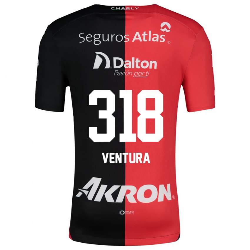 Niño Camiseta Lissandro Ventura #318 Negro Rojo 1ª Equipación 2024/25 La Camisa Perú