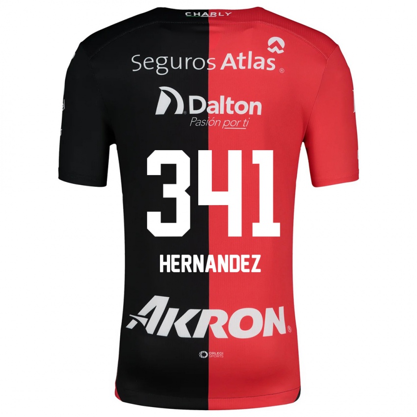 Niño Camiseta Leonardo Hernández #341 Negro Rojo 1ª Equipación 2024/25 La Camisa Perú