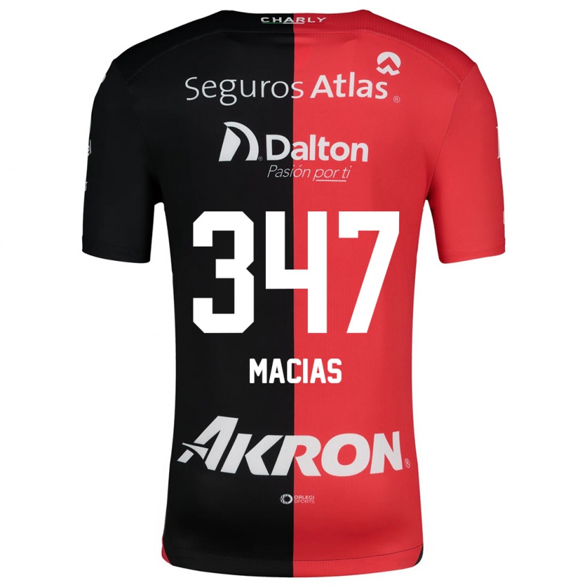 Niño Camiseta Ángel Macías #347 Negro Rojo 1ª Equipación 2024/25 La Camisa Perú