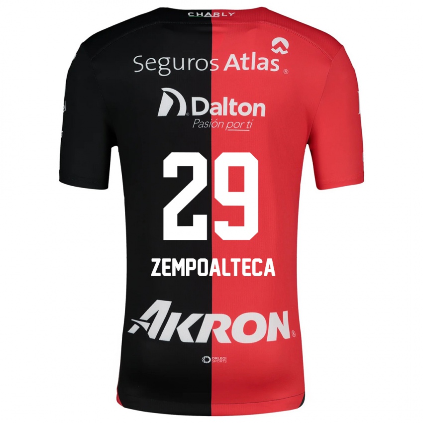 Niño Camiseta Karla Zempoalteca #29 Negro Rojo 1ª Equipación 2024/25 La Camisa Perú