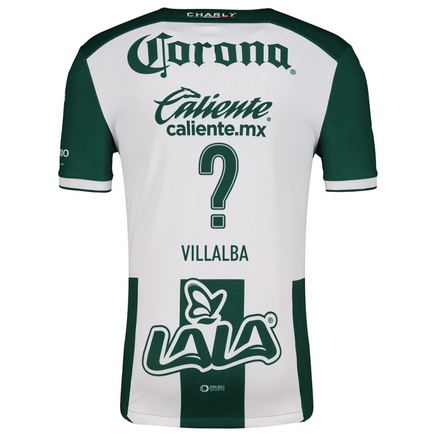 Niño Camiseta Fran Villalba #0 Verde Blanco 1ª Equipación 2024/25 La Camisa Perú