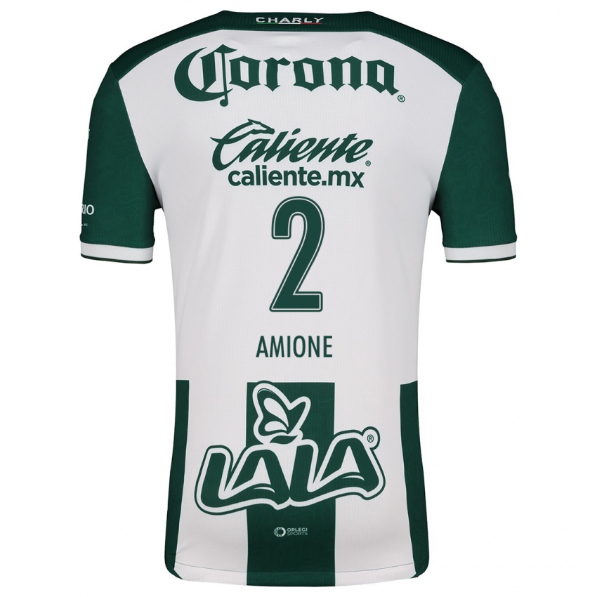 Niño Camiseta Bruno Amione #2 Verde Blanco 1ª Equipación 2024/25 La Camisa Perú