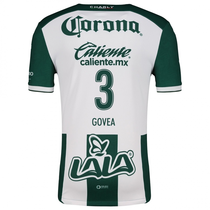 Niño Camiseta Ismael Govea #3 Verde Blanco 1ª Equipación 2024/25 La Camisa Perú