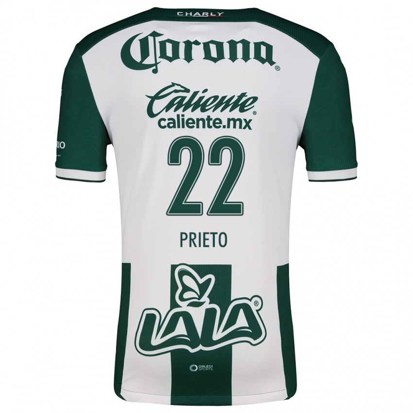 Niño Camiseta Ronaldo Prieto #22 Verde Blanco 1ª Equipación 2024/25 La Camisa Perú