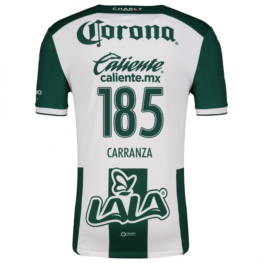 Niño Camiseta Héctor Carranza #185 Verde Blanco 1ª Equipación 2024/25 La Camisa Perú