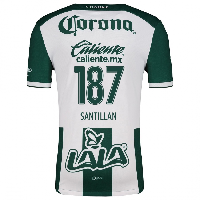 Niño Camiseta Emilio Santillán #187 Verde Blanco 1ª Equipación 2024/25 La Camisa Perú