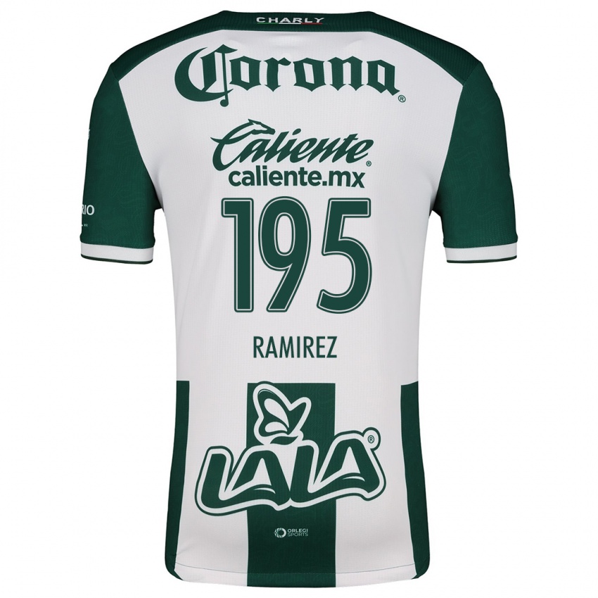 Niño Camiseta Jesús Ramírez #195 Verde Blanco 1ª Equipación 2024/25 La Camisa Perú