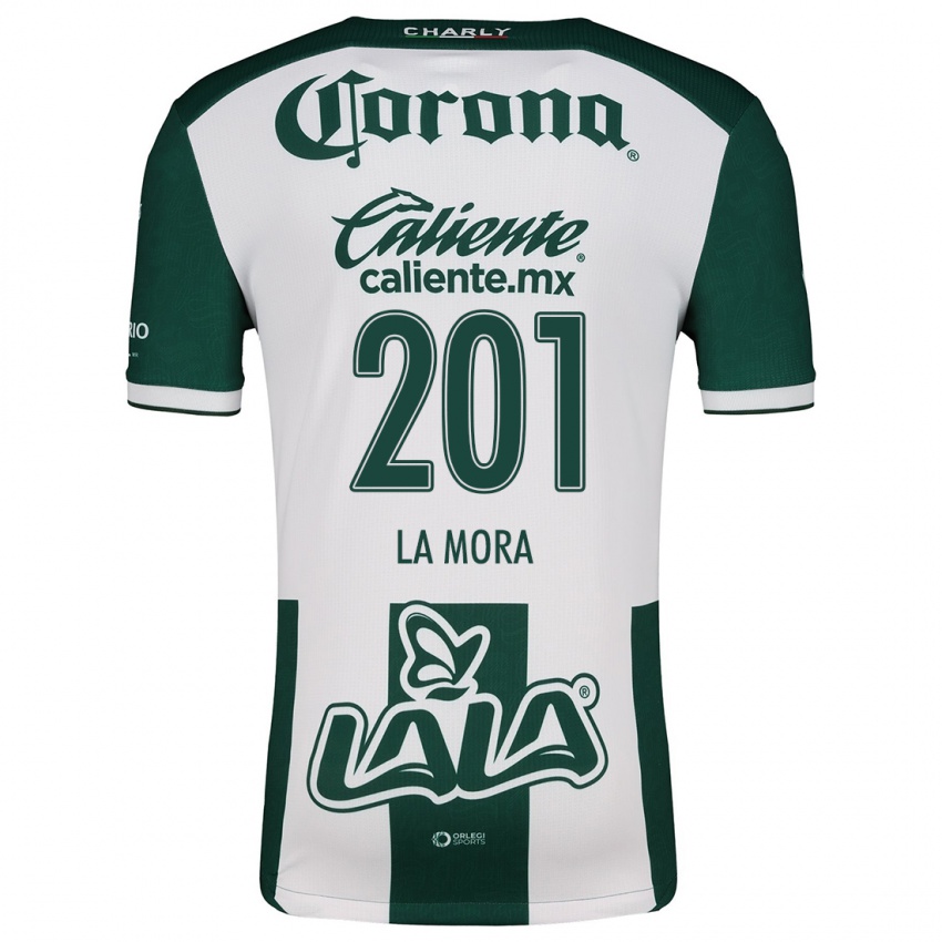 Niño Camiseta Luis De La Mora #201 Verde Blanco 1ª Equipación 2024/25 La Camisa Perú