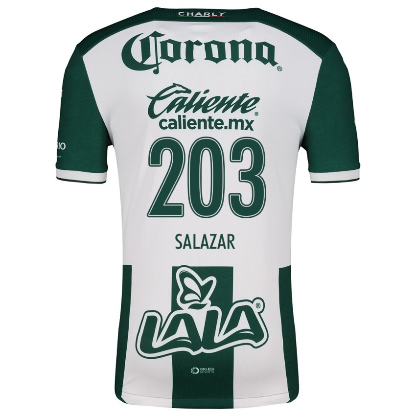 Niño Camiseta Roberto Salazar #203 Verde Blanco 1ª Equipación 2024/25 La Camisa Perú